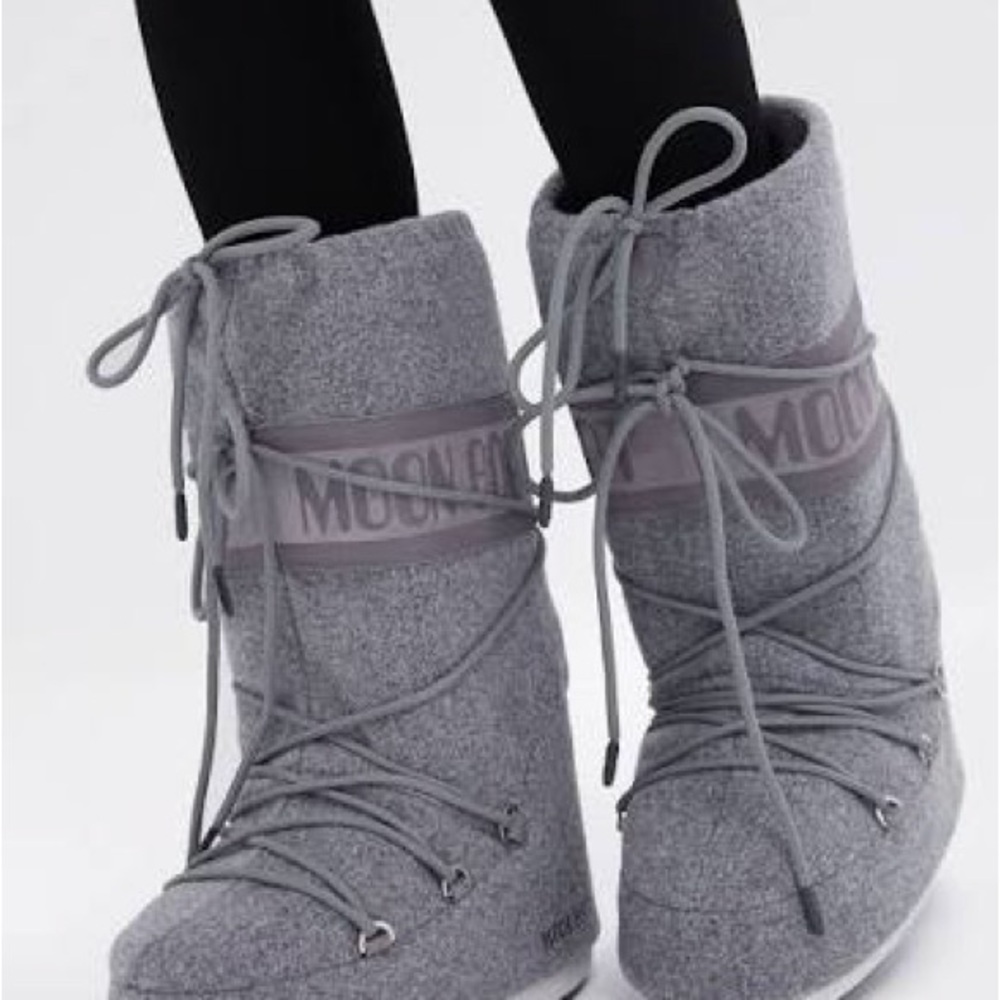 RARE - Moon Boot Icon Felt Grey | Women’s EU 39/40 / US 8.5 -9 | Apres Ski - Picture 3 of 9